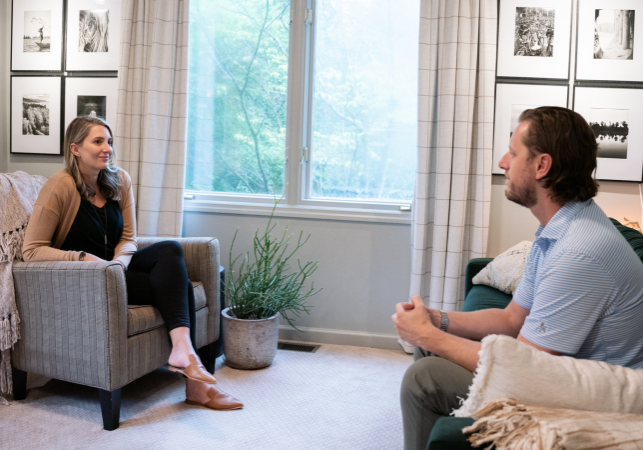 Female polyvagal therapist in session